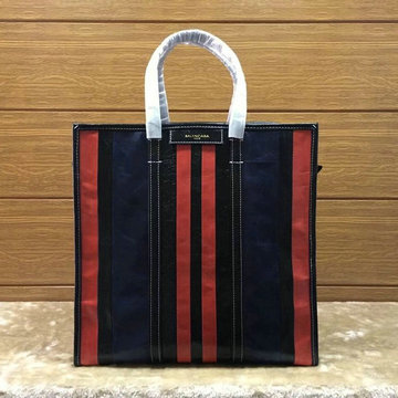 バレンシアガ BALENCIAGA YUN-BA443097LR 2020年最新入荷 ザール ショッパー ハンドバッグ 2way クロスボディバッグ ストライプ ショッピングバッグ レザー