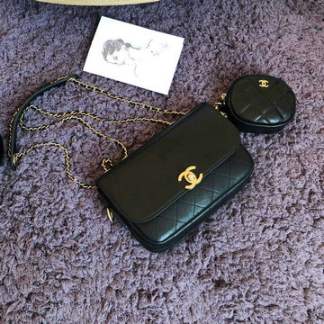 シャネル CHANEL JS-CH1094  2020年最新入荷 斜め掛け ショルダーバッグ フラップバッグ ポーチ付き カーフレザー ポーチ付き 小銭入れ財布付き