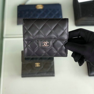 シャネル CHANEL JS-CH82288RYK  2020年最新入荷 三つ折り短財布 キャビアスキン ショートウォレット 小銭入れ