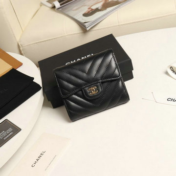 シャネル CHANEL JS-CH82288VYK 2020年最新入荷 三つ折り短財布 ラムスキン ショートウォレット 小銭入れ