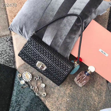 ミュウミュウ MIUMIU 99-MM5BD233 2020年最新入荷 アイコニック クリスタル レザー バッグ ショルダーバッグ レディースかばん ラムスキン