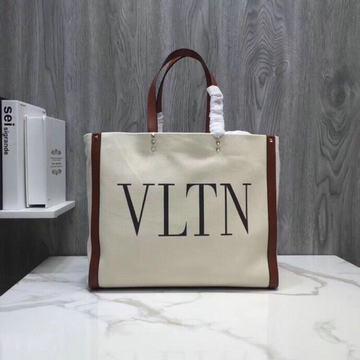 ヴァレンティノ Valentino  99-VL0978ZB 2020年最新入荷 スモール ショッピングバッグ VLTN プリント トートバッグ ハンドバッグ キャンパス
