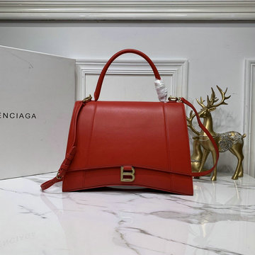 バレンシアガ BALENCIAGA 2020年最新入荷 アワーグラスシェイプ ラージ トップハンドルバッグ トートバッグ 2way ショルダーバッグ カーフレザー