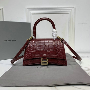 バレンシアガ BALENCIAGA DDB-BA8895E  2020年最新入荷 アワーグラスシェイプ スモール トップハンドルバッグ トートバッグ 2way ショルダーバッグ カーフレザー