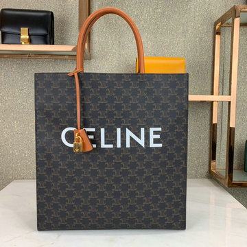 セリーヌ CELINE DDB-CE190402K  2020年最新作 スモール バーティカル カバ ハンドバッグ トートバッグ キャンバス カーフスキン