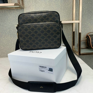 セリーヌ CELINE DDB-CE190822 2020年最新作 バーティカル メッセンジャーバッグ 斜め掛け ショルダーバッグ トリオンフキャンバス カーフスキン