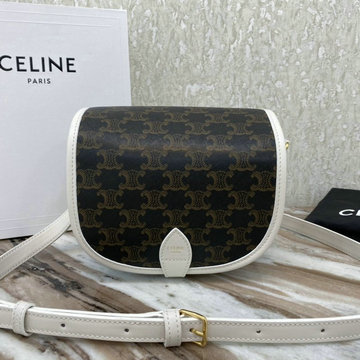 商品名称：セリーヌ CELINE DDB-CE191502R 2020年最新作 ファルコ ミディアム バッグ 斜め掛け ショルダーバッグ レディースかばん トリオンフキャンバス カーフスキン