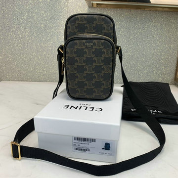 セリーヌ CELINE DDB-CE190832 2020年最新作 バーティカル メッセンジャーバッグ 斜め掛け ショルダーバッグ トリオンフキャンバス カーフスキン