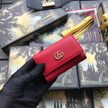 グッチ GUCCI 057-GG456118QR  2020年最新入荷 二つ折り短財布 プチ マーモント キーケース レザー ダブルG レザー