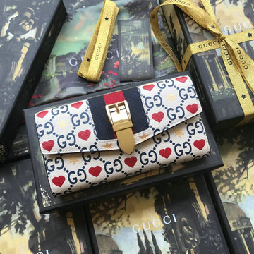グッチ GUCCI  057-GG476084H 2020年最新入荷 シルヴィ コンチネンタルウォレット ロングウォレット 二つ折り長財布 レザー