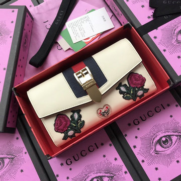グッチ GUCCI   057-GG476084Y 2020年最新入荷 シルヴィ コンチネンタルウォレット ロングウォレット 二つ折り長財布 レザー