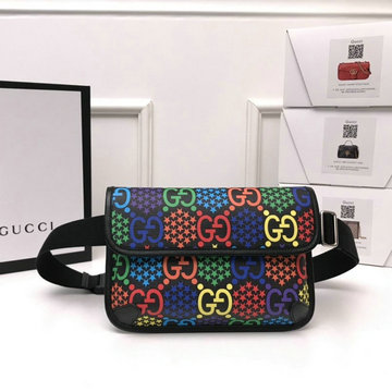グッチ GUCCI  057-GG598113C 2020年最新入荷 GGサイケデリック ベルトバッグ ウェストバッグ チェストバッグ キャンパス マグネットフラップ クロージャー
