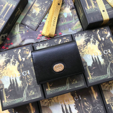 グッチ GUCCI  057-GG598532 2020年最新入荷 レザー カードケース コイン 札入れ付き 二つ折り短財布
