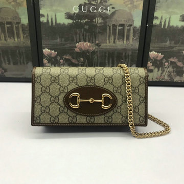 グッチ GUCCI 057-GG621892X 2020年最新入荷 1955 ホースビット チェーン付き ウォレット 長財布 ショルダーバッグ キャンパス