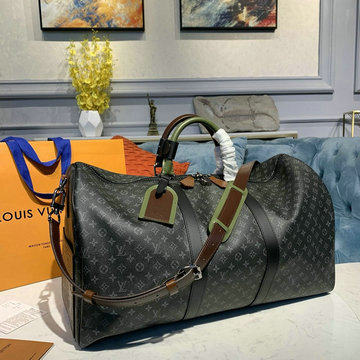 ルイヴィトン LOUISVUITTON  057-M58669 2020年最新入荷 キーポル バンドリエール 50 トラベルバッグ ボストンバッグ 旅行かばん トートバッグ モノグラム エクリプス
