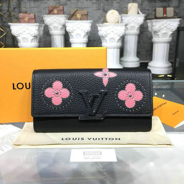商品名称：ルイヴィトン LOUISVUITTON 057-M63222X  2020年最新入荷 カプシーヌ コンパクト 二つ折り長財布 カードケース 札入れ ロングウォレット レザー