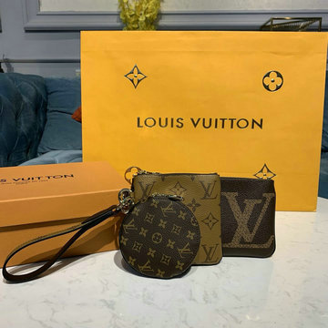 ルイヴィトン LOUISVUITTON 057-M68756 2020年最新入荷 ポシェット トリオ 手持ちかばん 三つセット ポーチ 小銭入れ クラッチバッグ モノグラムキャンパス
