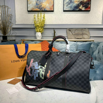 商品名称：ルイヴィトン LOUISVUITTON 2020年最新入荷 キーポル バンドリエール 50 トラベルバッグ ボストンバッグ 旅行かばん トートバッグ ダミエグラフィット