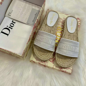 クリスチャンディオール CHRISTIAN DIOR 26-CDJ20039  2020年夏最新入荷 OBLIQUE エスパドリーユ ミュール フラットシューズ サマーサンダル ウェッジヒール