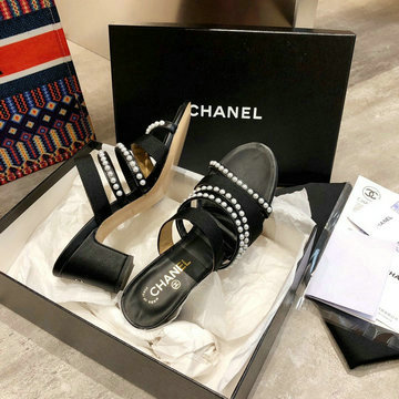 シャネル CHANEL 26-CHJ200058  2020年夏最新入荷 スリングバック ミュール ハイヒールサンダル サマーサンダル ミュール レザー
