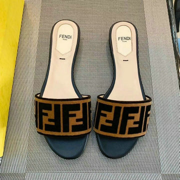 フェンディ FENDI 26-FDJ20016P 2020年夏最新入荷 スライドサンダル ファブリック サマーサンダル ミュール スリッパ エラスティックバンド