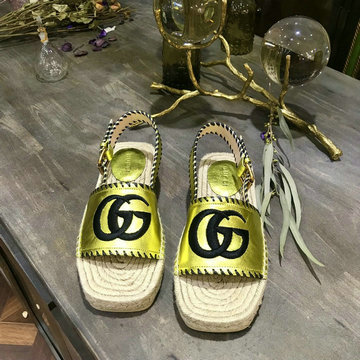 グッチ GUCCI 26-GGJ20040 2020年夏最新入荷 エスパドリーユ サンダル ウィメンズ ミュール スリングバック シューズサマーサンダル