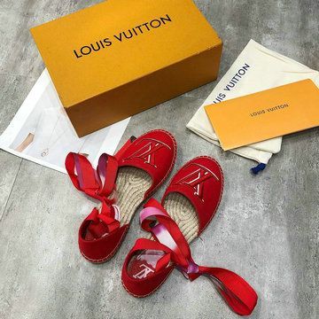 ルイヴィトン LOUISVUITTON 26-LVJ20046 2020年夏最新入荷 エスパドリーユ サンダル フラットシューズ サマーサンダル アンクルストラップ ミュール