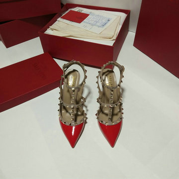ヴァレンティノ Valentino 26-VTJ20035QR 2020年夏最新入荷 ロックスタッズ クロシェ ストラップ パンプス ハイヒールシューズ サマーサンダル レディースシューズ