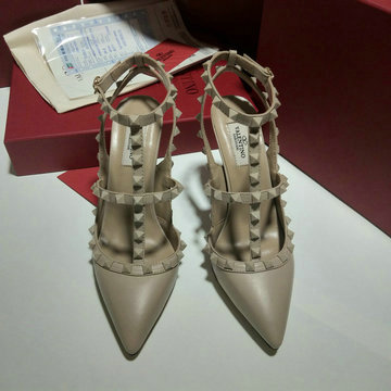 ヴァレンティノ Valentino 26-VTJ20035QX 2020年夏最新入荷 ロックスタッズ クロシェ ストラップ パンプス ハイヒールシューズ サマーサンダル レディースシューズ