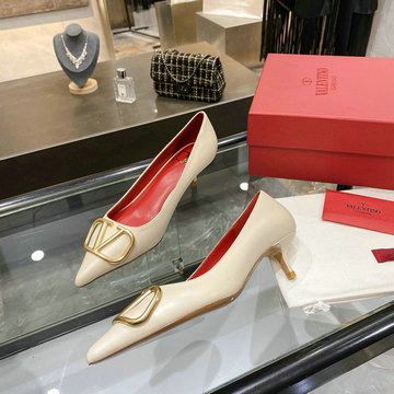 ヴァレンティノ Valentino 26-VTJ20037DJR 2020年夏最新入荷 Vロゴ パンプス ローヒールシューズ レディースシューズ カーフレザー