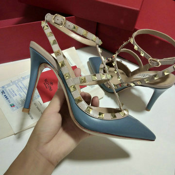 ヴァレンティノ Valentino 26-VTJ20035P 2020年夏最新入荷 ロックスタッズ クロシェ ストラップ パンプス ハイヒールシューズ サマーサンダル レディースシューズ