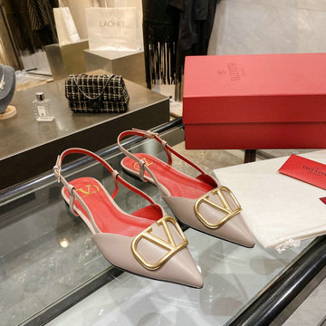 ヴァレンティノ Valentino 26-VTJ20038PJR 2020年夏最新入荷 Vロゴ パンプス フラットシューズ レディースシューズ カーフレザー