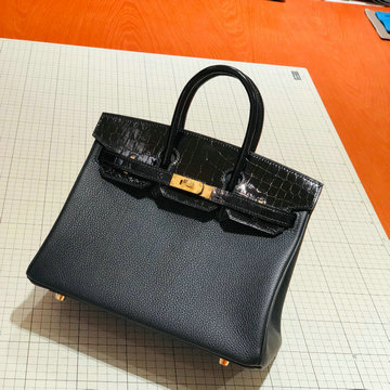 エルメスHERMES 063-HBK30ETBK 2020最新入荷 バーキンバッグ トートバッグ トップハンドルバッグ TOGO革 クロコ革