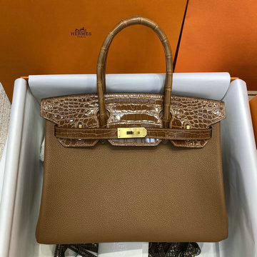 エルメスHERMES 063-HBK30ETTH 2020最新入荷 バーキンバッグ トートバッグ トップハンドルバッグ TOGO革 クロコ革