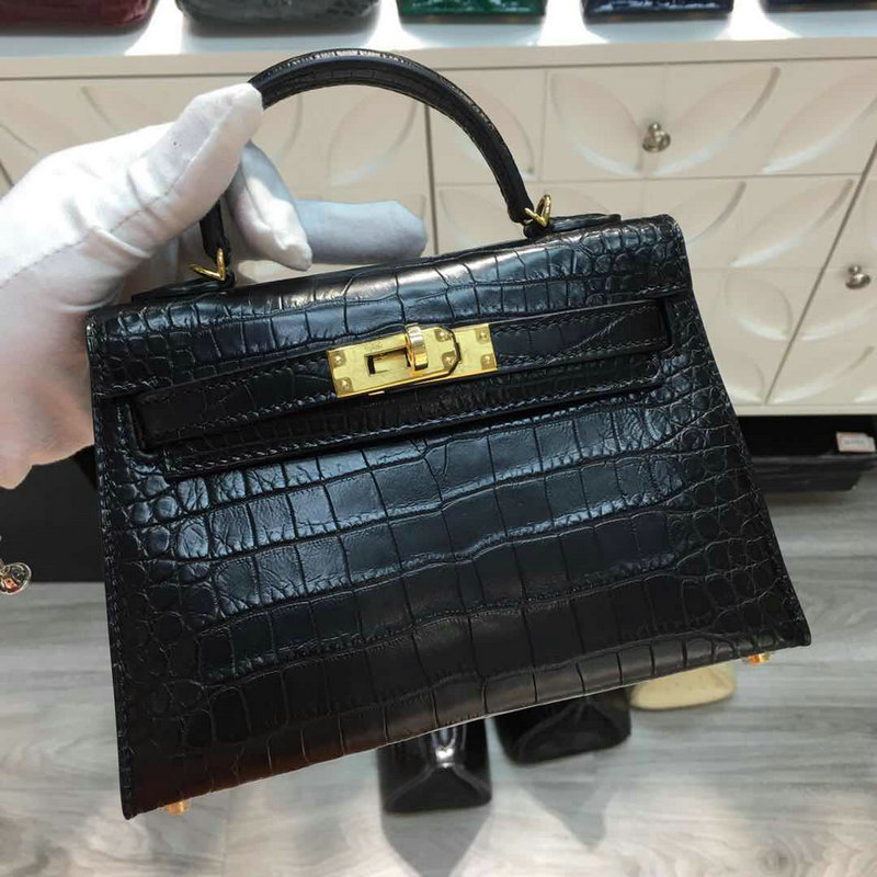 エルメス HERMES 063-HKL19EPJK 2020年最新入荷 ミニ ケリー トップハンドルバッグ トートバッグ クロコ革 レディースかばん