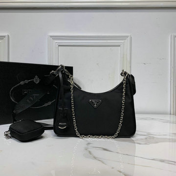 プラダ PRADA DDB-PD1BH204BK  2020年最新入荷 Re-Edition ホーボーバッグ ショルダーバッグ ナイロン ライアングルロゴ
