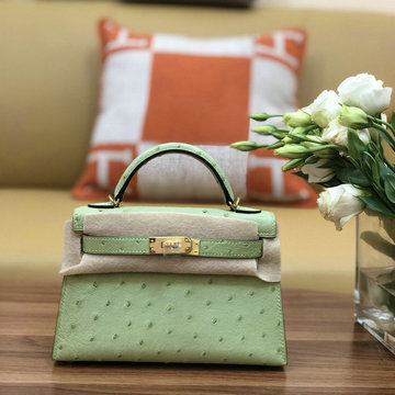 エルメス HERMES 063-HKL19TPPG 2020年最新入荷 ミニ ケリー トートバッグ トップハンドルバッグ レディースかばん オーストリッチ革