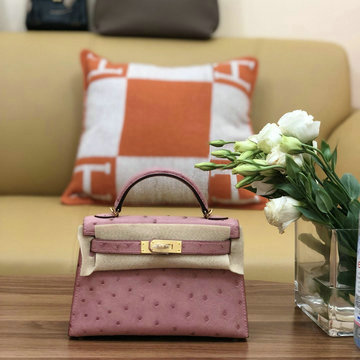 エルメス HERMES 063-HKL19TPTF  2020年最新入荷 ミニ ケリー トートバッグ トップハンドルバッグ レディースかばん オーストリッチ革