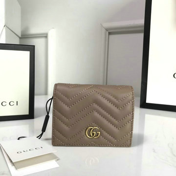 グッチ GUCCI 057-GG466492Q 2020年最新入荷 GG マーモント カードケース 二つ折り短財布 コイン 札入れ付き ショートウォレット カーフレザー