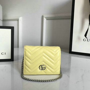 グッチ GUCCI 057-GG625693YL  2020年最新入荷 GGマーモント カードケース チェーン ウォレット 小銭入れ カーフレザー