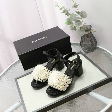 シャネル CHANEL 26-CHJ20093G  2020年夏最新入荷 パールサンダル ローヒール サマーサンダル レディースシューズ フラットシューズ レザー