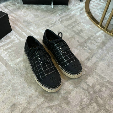 シャネル CHANEL 26-CHJ20094 2020年夏最新入荷 エスパドリーユシューズ フラットシューズ レースアップシューズ カジュアルシューズ