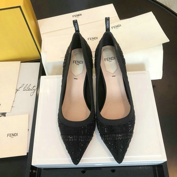 フェンディ FENDI  26-FDJ20019D 2020年夏最新入荷 ローヒールシューズ パンプス レディースシューズ 靴 レザー