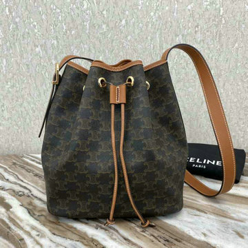 セリーヌ CELINE DDB-CE191392　2020年最新入荷 バケットバッグ ハンドバッグ ショルダーバッグ レディースかばん トリオンフキャンバス カーフスキン