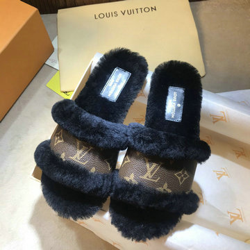 ルイヴィトン LOUISVUITTON 26-LVJ20047 2020年夏最新入荷 ウール スリッパ フラット サンダル ミュール レザー レディースシューズ