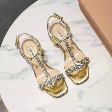ミュウミュウ MIUMIU 26-MMJ20007 2020年夏最新入荷 ハイヒールシューズ サマーサンダル レディースシューズ 靴 レザー