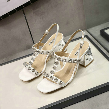 ミュウミュウ MIUMIU 26-MMJ20008 2020年夏最新入荷 ハイヒールシューズ サマーサンダル レディースシューズ 靴 レザー