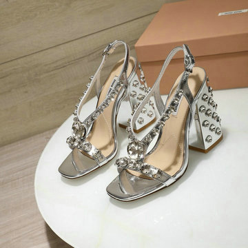 ミュウミュウ MIUMIU 26-MMJ20009  2020年夏最新入荷 ハイヒールシューズ サマーサンダル レディースシューズ 靴 レザー