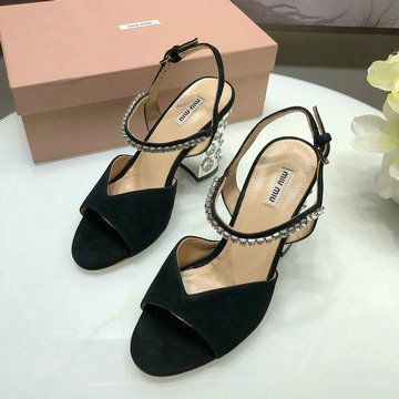 ミュウミュウ MIUMIU 26-MMJ20014 2020年夏最新入荷 ハイヒールシューズ サマーサンダル レディースシューズ 靴 レザー