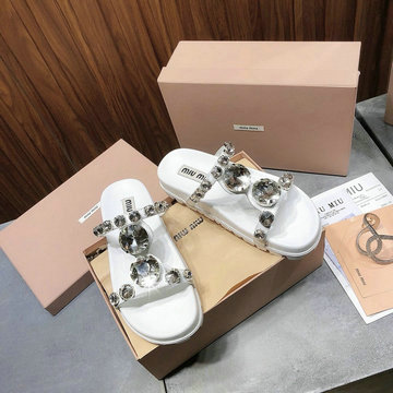 ミュウミュウ MIUMIU 26-MMJ20015 2020年夏最新入荷 ビーチサンダル レディースシューズ 室外 スリッパ ミュール